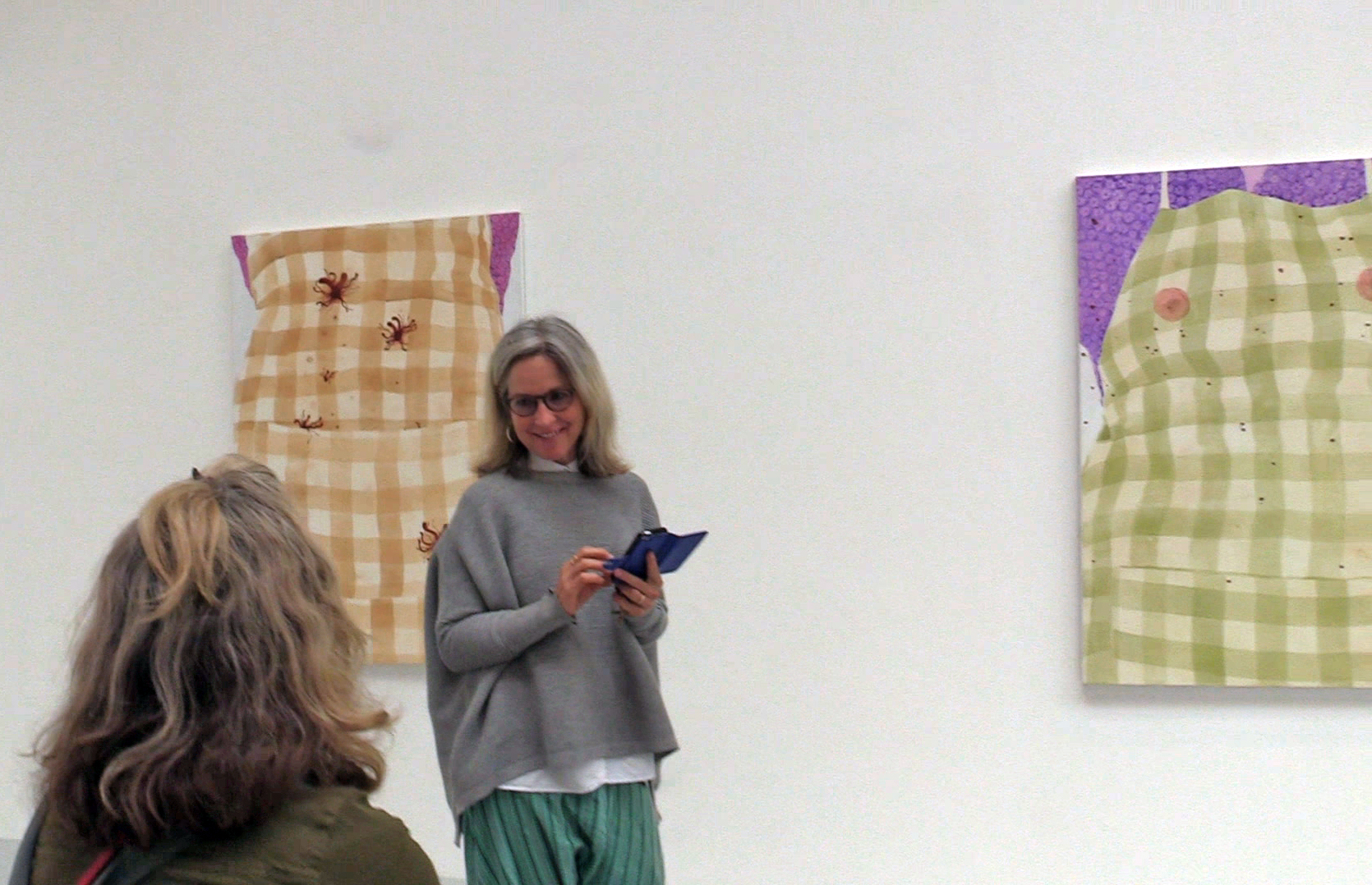 Janet Currier & Christine Stewart at Janet's MFA Show Goldsmiths 2017